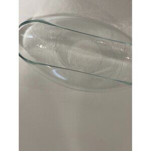 STEUBEN ART GLASS MODERN BENT FOLDED CURVED OBLONG BOWL 12.5 INCH LONG